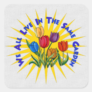 Live In Peace Garden Square Sticker