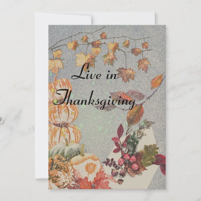 Live in Thanksgiving Holiday Card (Front)
