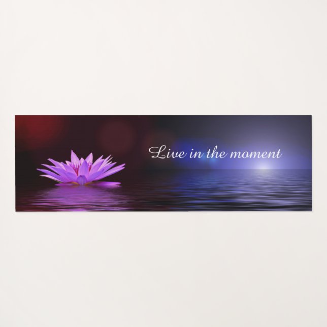 Live in the Moment Inspirational Quote Yoga Mat (Back (Horizontal))