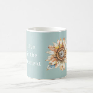 Live in the Moment Sunflower Coffee Mug