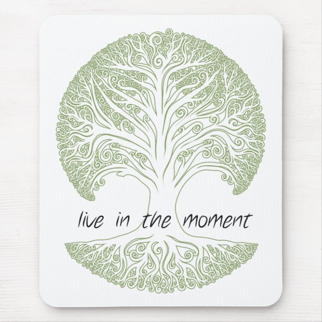 Live in the Moment Tree Mouse Mat (Front)