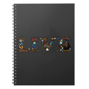 Live In The Present Inspirational Word Art Notebook