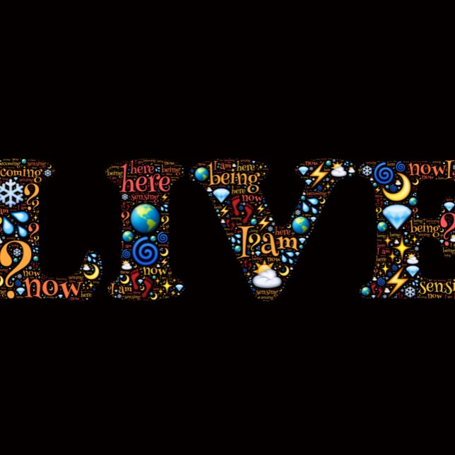 Live In The Present Inspirational Word Art T-Shirt (Creator Uploaded)