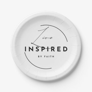 Live Inspired by Faith Minimalist Christian Paper Plate