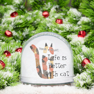 Live Is Better With Cat – Cute Cat Lover Gift Snowglobe