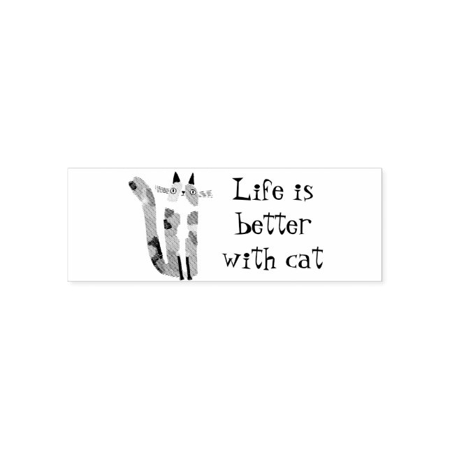Live is better with cat self-inking stamp (Design)