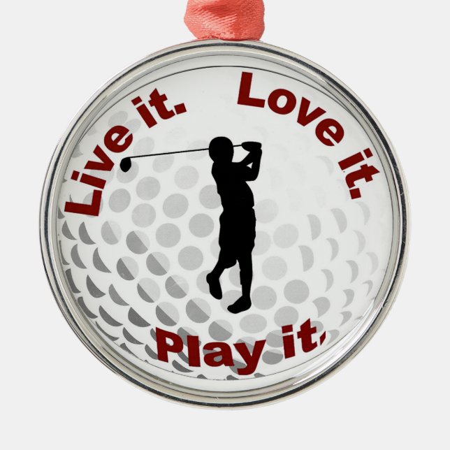 Live it. Love it. Play it. Metal Tree Decoration (Front)