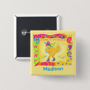 Live It Up Yellow Chick Power Name Badge