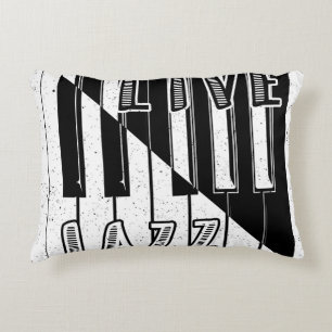 Live Jazz Calligraphy Illusion Logo Lettering with Decorative Cushion