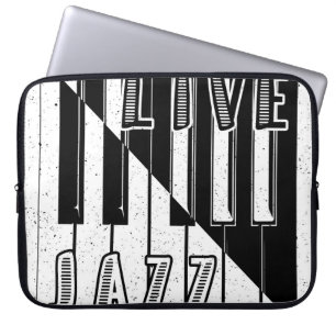 Live Jazz Calligraphy Illusion Logo Lettering with Laptop Sleeve