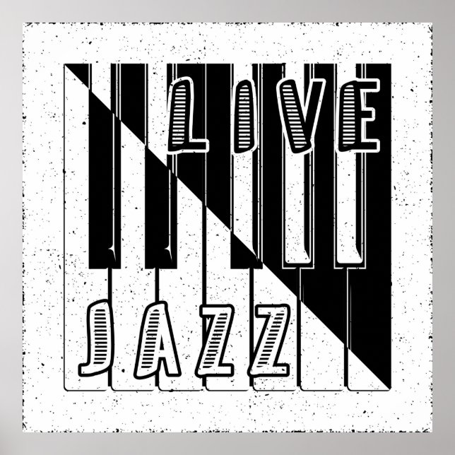 Live Jazz Calligraphy Illusion Logo Lettering with Poster (Front)