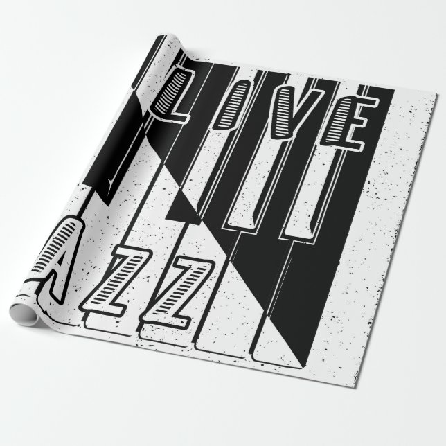 Live Jazz Calligraphy Illusion Logo Lettering with Wrapping Paper (Unrolled)