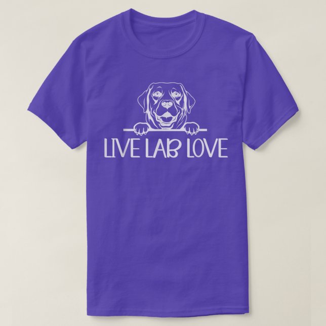 Live Lab Love Cute Golden Labrador Retriever Dog T-Shirt (Design Front)