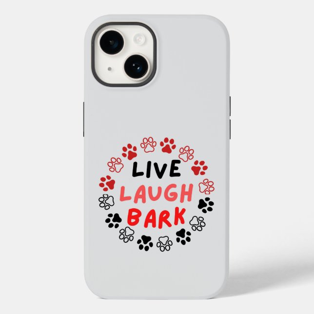 Live laugh bark offwhite BG Case-Mate iPhone Case (Back)