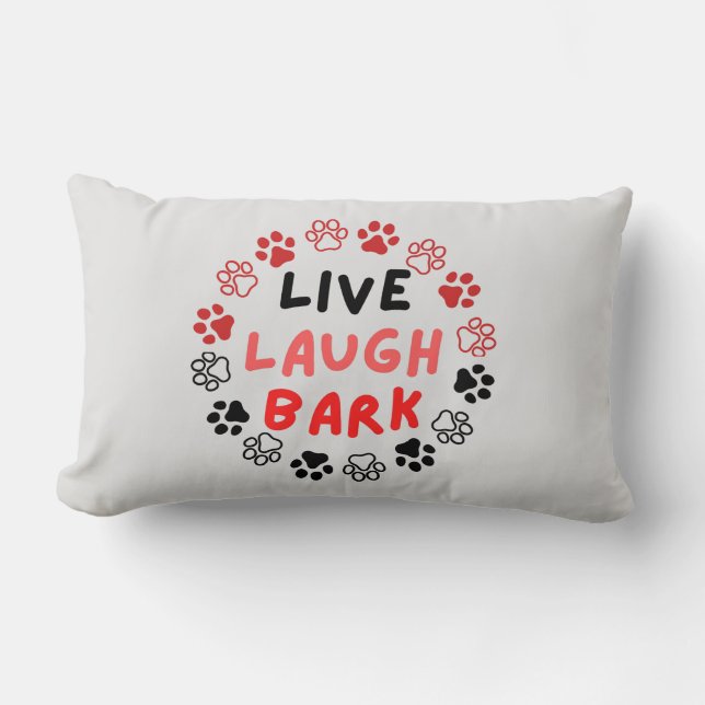 Live laugh bark Offwhite BG Lumbar Cushion (Front)