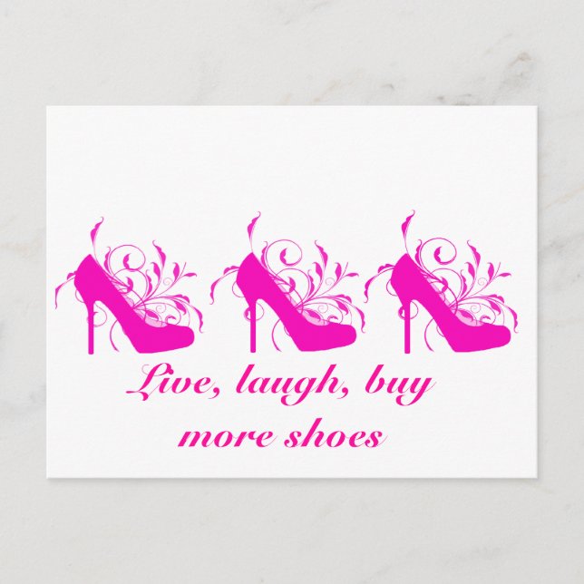 Live, Laugh, Buy More Shoes Postcard (Front)