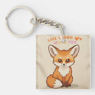 Live Laugh cute fox Key Ring