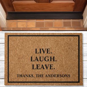 Live Laugh Leave Custom Introvert Funny Doormat