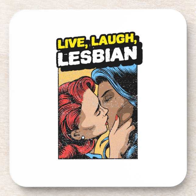 Live Laugh Lesbian Coaster (Front)