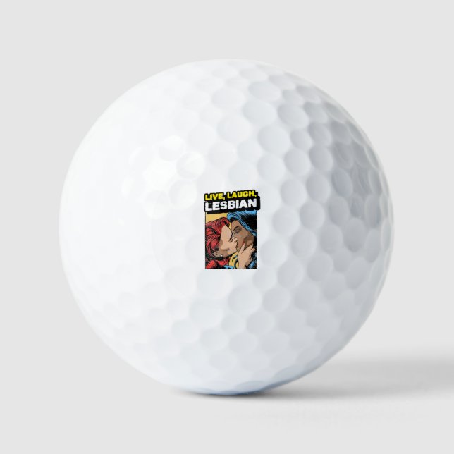 Live Laugh Lesbian Golf Balls (Front)