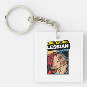 Live Laugh Lesbian Key Ring