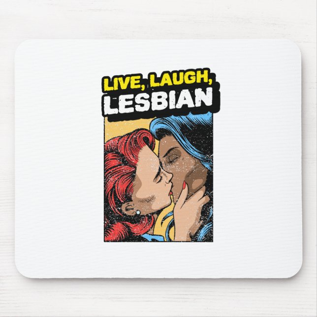 Live Laugh Lesbian Mouse Mat (Front)