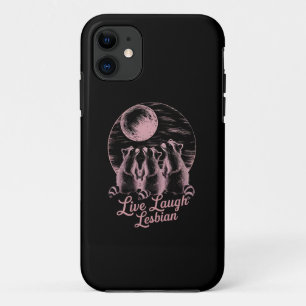 Live Laugh Lesbian Racoon Lesbian LGBTQ Pride  iPhone 11 Case