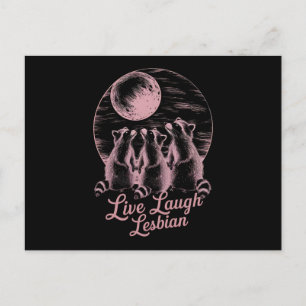 Live Laugh Lesbian Racoon Lesbian LGBTQ Pride Postcard