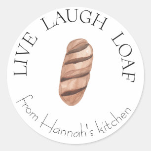Live Laugh Loaf Bread Baker's Label