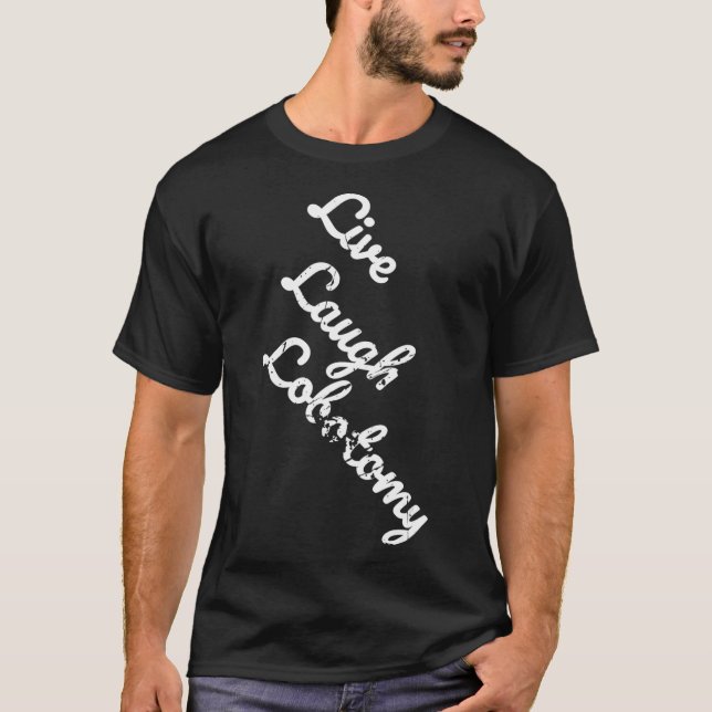Live Laugh Lobotomy Love Parody Distressed T-Shirt (Front)