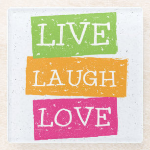 Live Laugh Love 2 Glass Coaster