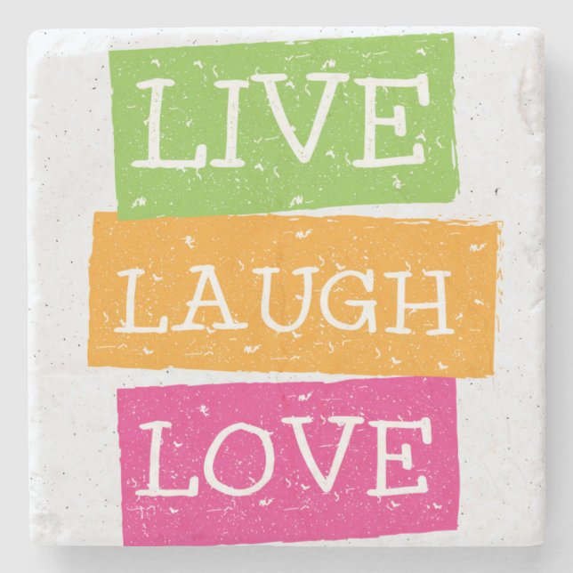 Live Laugh Love 2 Stone Coaster (Front)