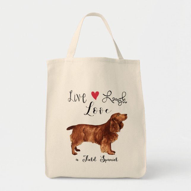 Live Laugh Love a Field Spaniel Large Tote Bag (Front)