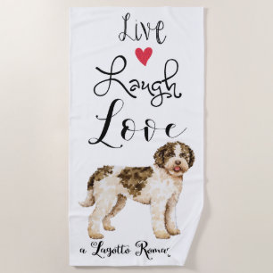 Live Laugh Love a Lagotto Romagnolo Beach Towel