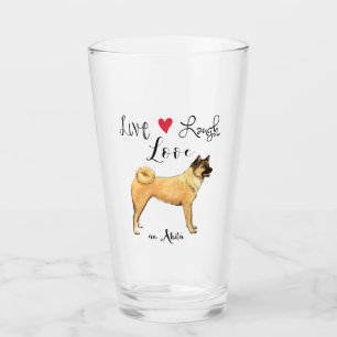 Live Laugh Love an Akita Glass
