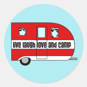 Live, Laugh, Love and Camp Classic Round Sticker