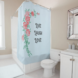 Live laugh love bathroom shower curtain