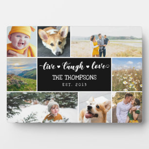 Live Laugh Love Black Photo Collage Plaque