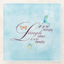 Live Laugh Love Butterflies    Coaster
