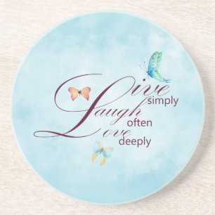 Live Laugh Love Butterflies    Coaster
