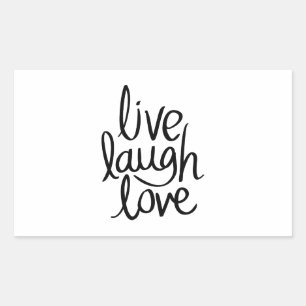 Live Laugh Love – Classic Inspirational Typography Rectangular Sticker