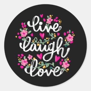 Live Laugh Love Classic Round Sticker