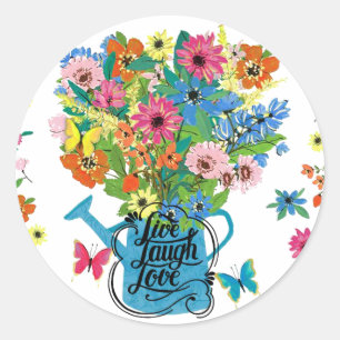 Live, laugh love classic round sticker