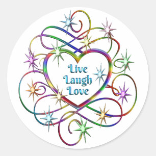 Live Laugh Love Classic Round Sticker