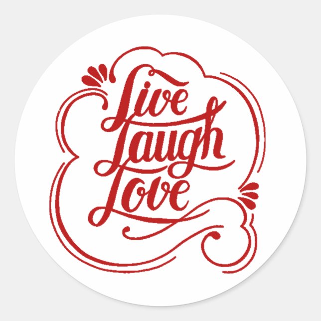 Live laugh love  classic round sticker (Front)
