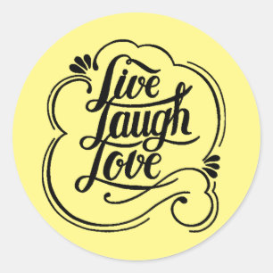 Live laugh love  classic round sticker