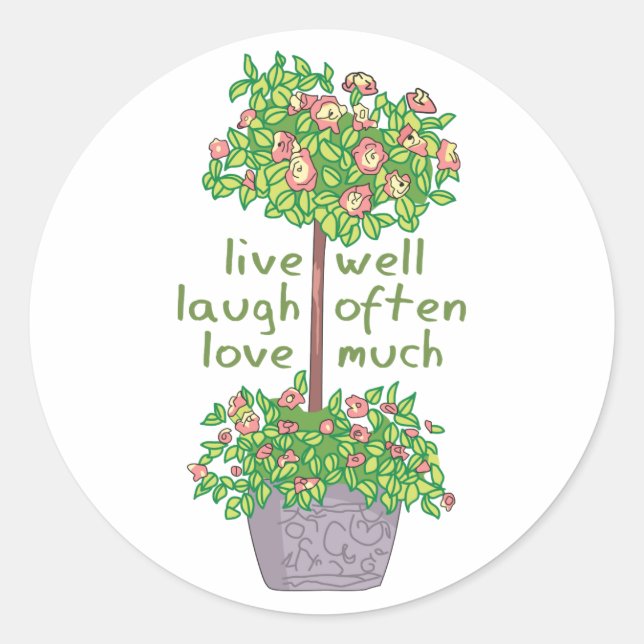 Live Laugh Love Classic Round Sticker (Front)
