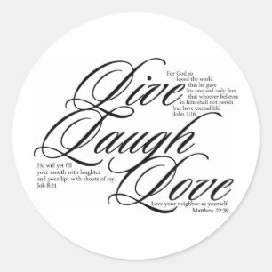 Live Laugh Love Classic Round Sticker