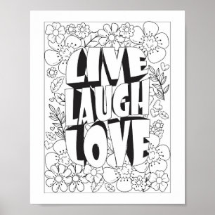 Live Laugh love Colour It Yourself Poster