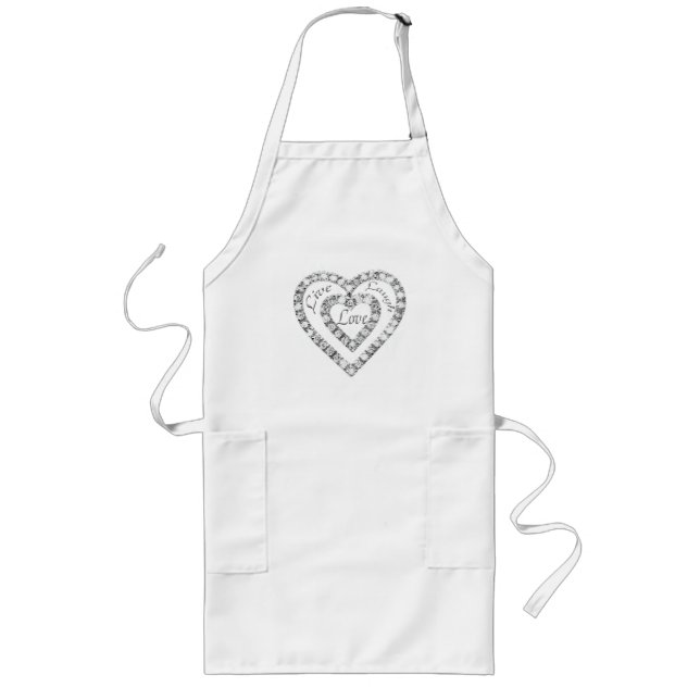 Live Laugh Love Diamond Heart Apron (Front)